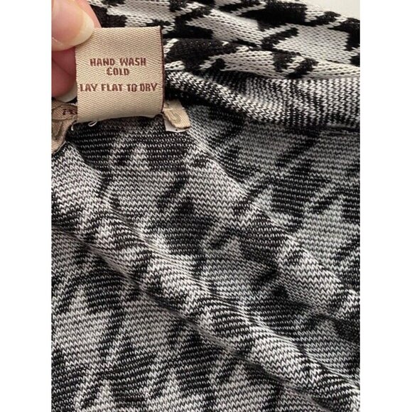 Art and Soul Womens Sleeveless Open Cardigan Sweater Black White Herringbone XL - Picture 9 of 10